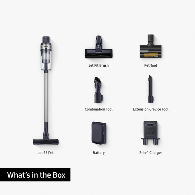 Samsung VS15A60AGR5 stick vacuum/electric broom 2-in-1 stick vacuum Battery Dry HEPA Bagless 150 W Silver