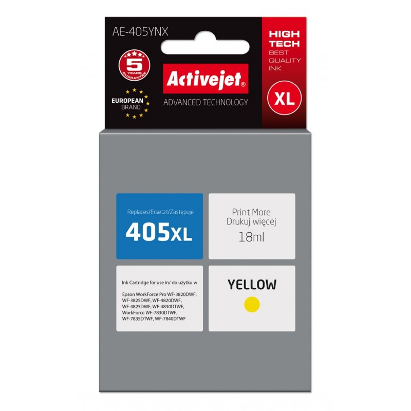 Activejet AE-405YNX ink (replacement for Epson 405XL C13T05H44010 Supreme 18ml yellow) Activejet AE-405YNX ink (replacement for Epson 405XL C13T05H44010 Supreme 18ml yellow)