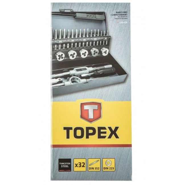 Topex M3-M12 chasers and threaders set of 32 pieces Topex M3-M12 chasers and threaders set of 32 pieces