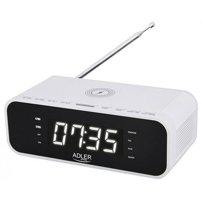 Clock radio with wireless charger and FM Adler Adler Clock radio with wireless charger and FM Adler Adler