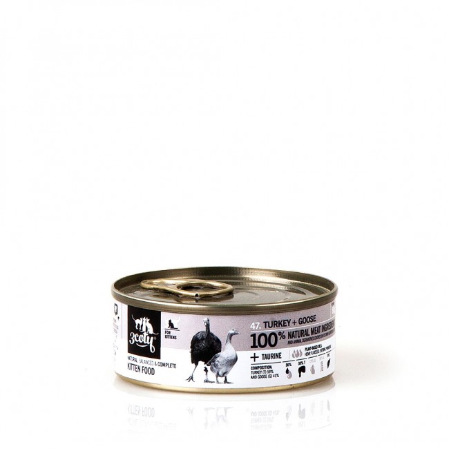 3COTY Turkey with goose For kittens - wet cat food - 80g 3COTY Turkey with goose For kittens - wet cat food - 80g
