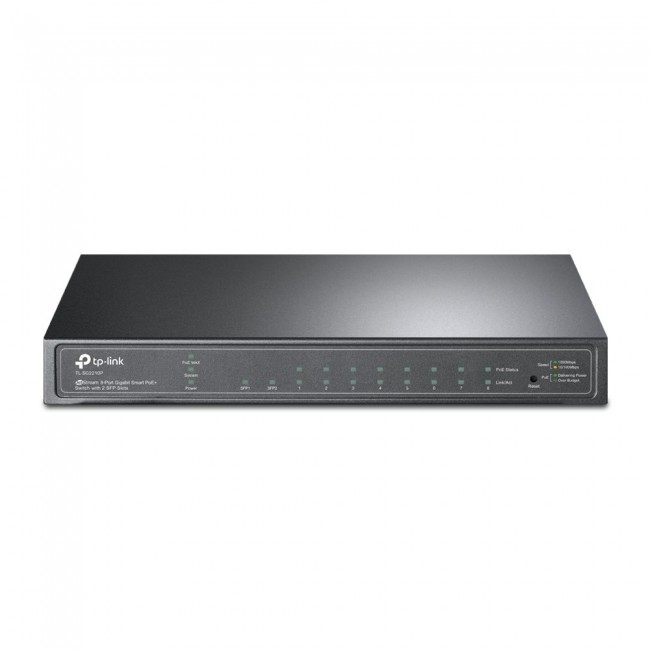TP-Link JetStream 8-Port Gigabit Smart PoE+ Switch with 2 SFP Slots TP-Link JetStream 8-Port Gigabit Smart PoE+ Switch with 2 SFP Slots