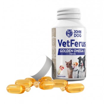 JOHN DOG VetFerus Golden Fish Oil - supplements for dogs and cats 30