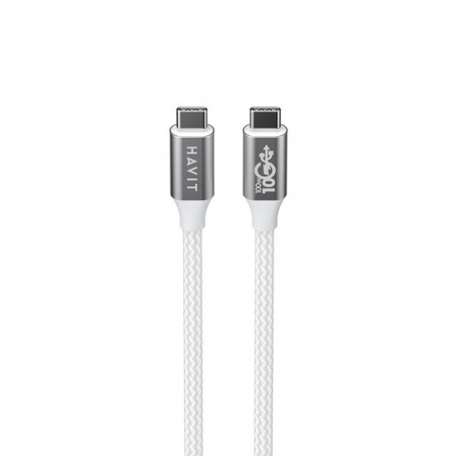 Havit CB6290 - USB Type C to USB Type C cable, 1 m (white/grey)
