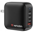 Verbatim Mini GaN Charger 100W 4 Port US plug with EU and UK adaptors