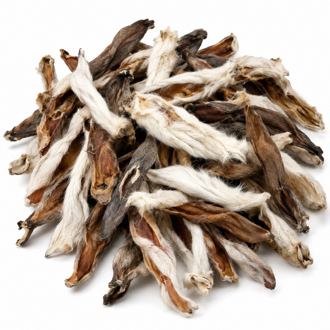 PETITTO Rabbit ear with fur Mono - dog treat - 1kg PETITTO Rabbit ear with fur Mono - dog treat - 1kg
