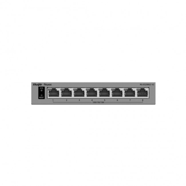 Ruijie Networks RG-ES208GC-V2 network switch Managed L2 Gigabit Ethernet (10/100/1000) Grey