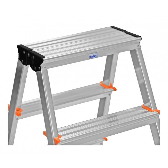 Krause Dopplo double-sided step ladder silver