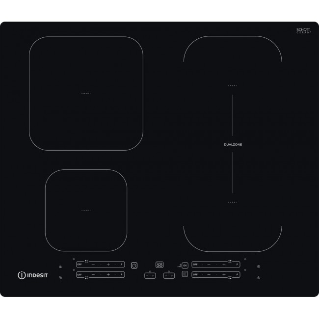 Indesit IB 65B60 NE Black Built-in 59 cm Zone induction hob 4 zone(s)