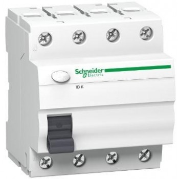Residual Current Circuit Breaker K60 25A 4 Pole 30mA Type AC A9Z05425, Schneider