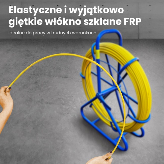 Extralink Pilot 8mm 75m | Pilot do przeciągania kabli | w kno szklane FRP, r. 8mm, d . 75m, ty (EX.30899)