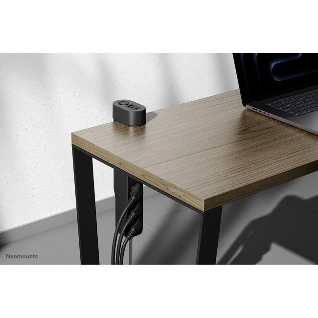 Neomounts DS22-840BL6 Desk socket with clamp and USB-C and USB-A ports - Quick charge