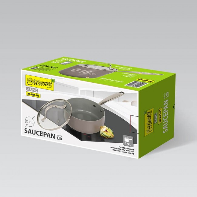 Saucepan with lid MAESTRO MR-4009 (MR-4009-18S) 18 cm 1,9 l Grey Saucepan with lid MAESTRO MR-4009 (MR-4009-18S) 18 cm 1,9 l Grey