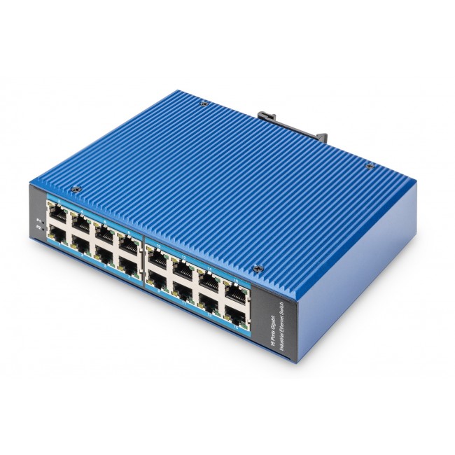Digitus 16 Port Gigabit Ethernet Network Switch, Industrial, Unmanaged Digitus 16 Port Gigabit Ethernet Network Switch, Industrial, Unmanaged