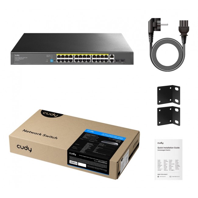 24-GbE PoE switch w/ 2 uplinks CUDY