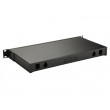 Equip 12-Port Fiber Optic Splice Box, LC Duplex,OM4, 1U, Equipped, Black