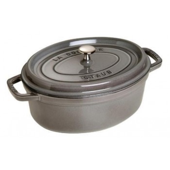 STAUB Oval cast iron pot 3.2l graphite