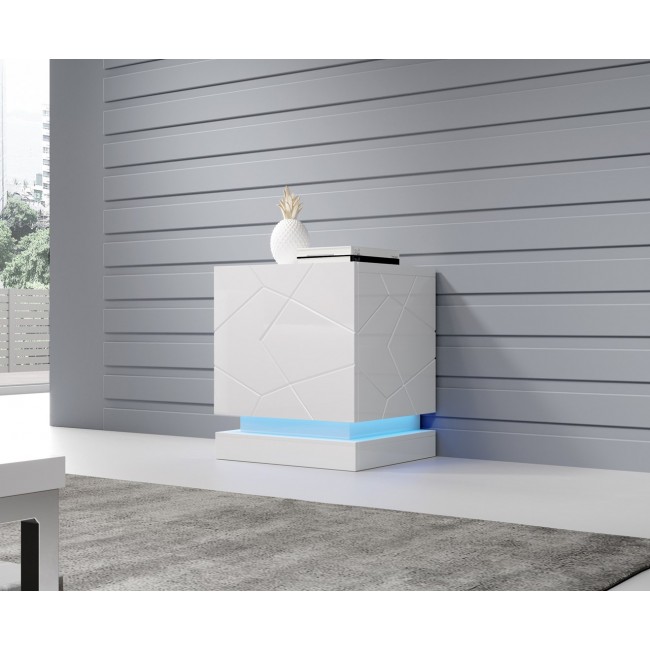 QIU bedside table 2 pcs. 46x41.5x53 cm white glossy/white glossy