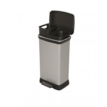 CURVER WASTE BIN WITH PEDAL 23L+23L/IML METALLIZED