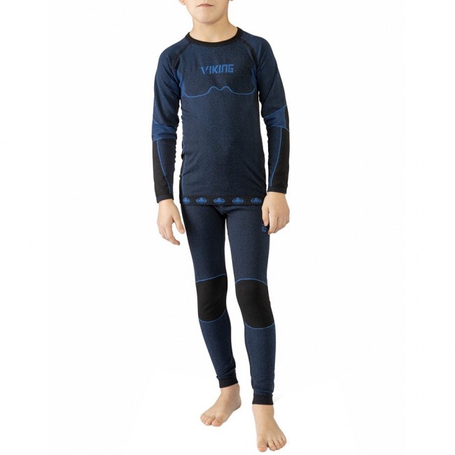 Viking Riko Thermal Underwear for Kids Black-Blue 500-14-3030-15 116-128cm Viking Riko Thermal Underwear for Kids Black-Blue 500-14-3030-15 116-128cm