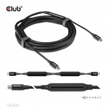 CLUB3D USB 3.2 Gen2 Type C to C Active Bi-directional Cable 8K60Hz M/M 5m/16.4ft