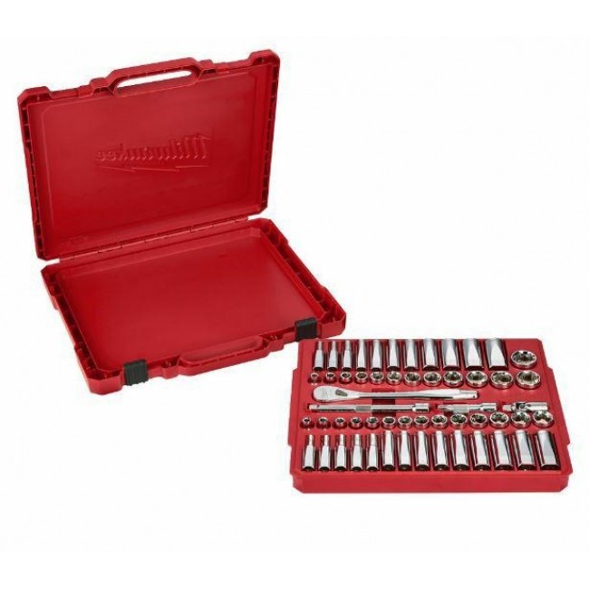 MILWAUKEE SOCKET SET 56 pcs. 3/8 RATCHET - METRIC AND INCH