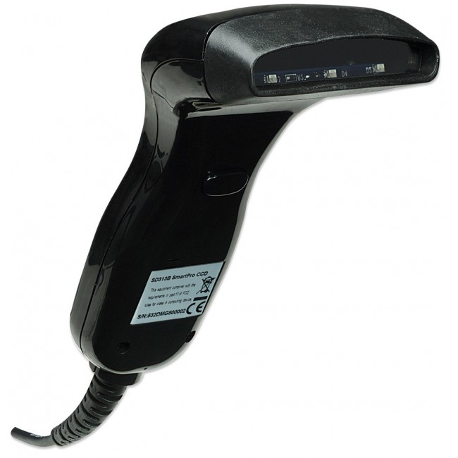 Manhattan Contact CCD Handheld Barcode Scanner, USB, 80mm Scan Width, Cable 152cm, Max Ambient Light: 3,000 lux (sunlight), Black, Three Year Warranty