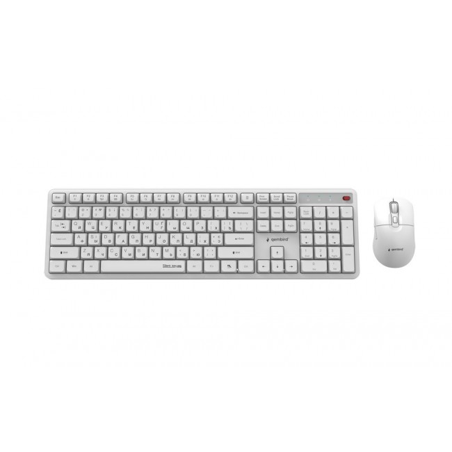 Gembird KBS-WMS-01-W-CYRL Silent key Pro Business wireless desktop set, white, RU layout