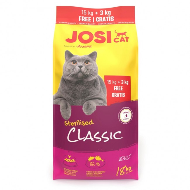 JOSERA JosiCat Sterilised Classic dry cat food 15kg + 3kg