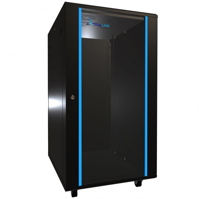 Extralink Rackmount cabinet 22U 600x800 Black standing