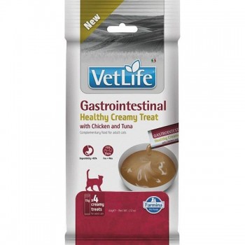 FARMINA Vet Life Cat Gastrointestinal Creamy treat with Chicken & Tuna box cat treat 4x15g