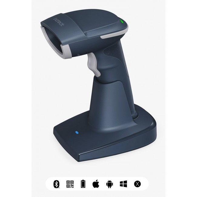 Inateck BCST-54 Handheld bar code reader 1D/2D CMOS Blue, Grey