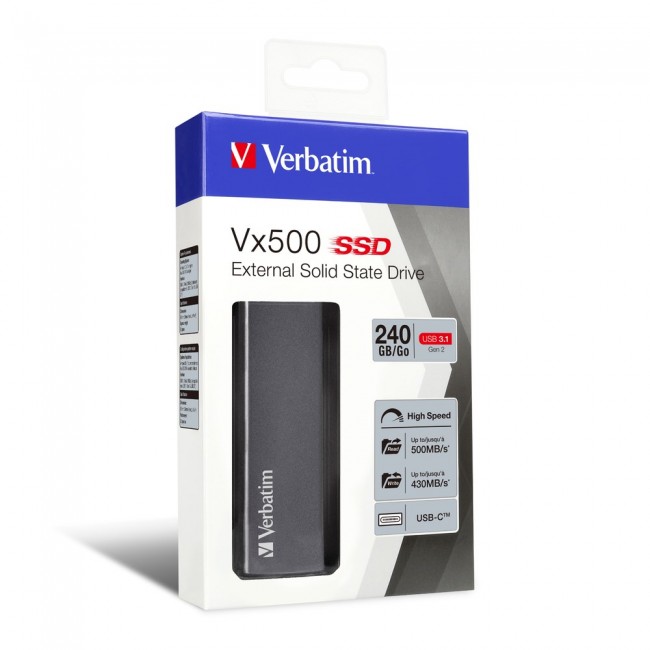 Verbatim Vx500 External SSD USB 3.1 Gen 2 240GB Verbatim Vx500 External SSD USB 3.1 Gen 2 240GB