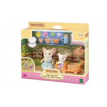 Sylvanian Families Sunny Picnic Set -Fennec Fox Sister & Baby