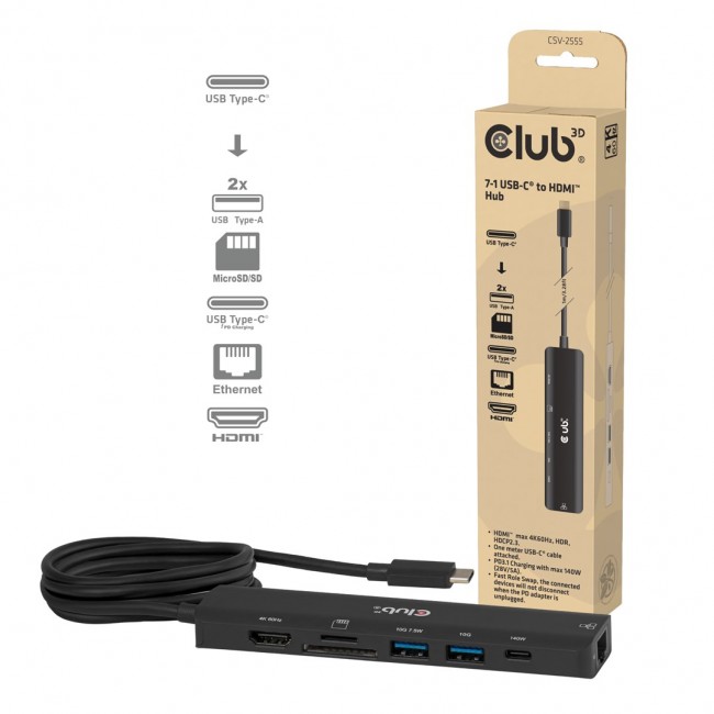 CLUB3D 7-1 USB-C to HDMI Hub