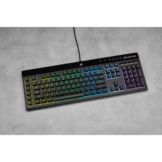 Corsair | Rubber Dome | K55 RGB PRO | Gaming keyboard | Gaming Keyboard | RGB LED light | US | Wired | Black