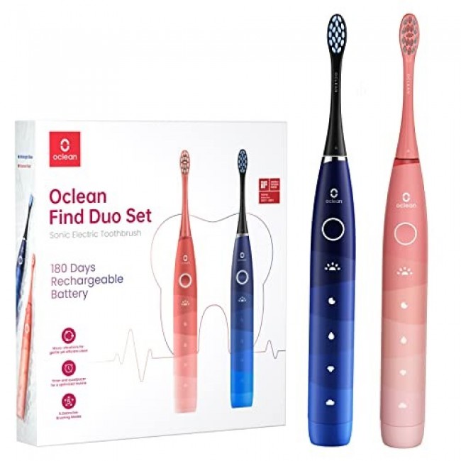 Oclean Flow Find Duo Set Adult Sonic toothbrush Blue, Pink Oclean Flow Find Duo Set Adult Sonic toothbrush Blue, Pink