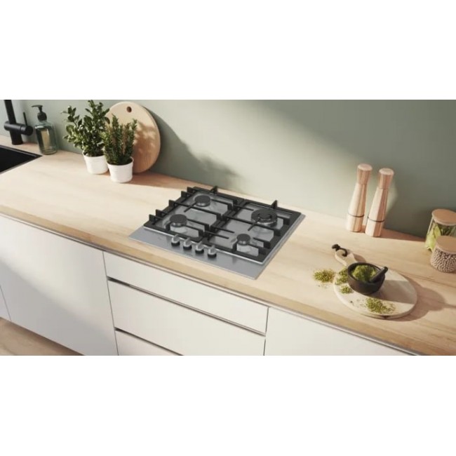 Bosch Serie 6 PCH6A5I90 hob Stainless steel Built-in 60 cm Gas 4 zone(s) Bosch Serie 6 PCH6A5I90 hob Stainless steel Built-in 60 cm Gas 4 zone(s)