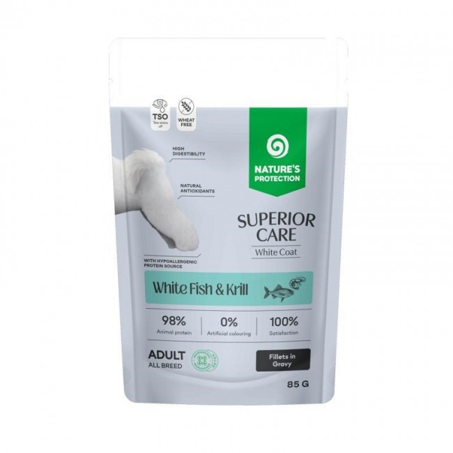 NATURE'S PROTECTION Superior Care White Fish&Krill - wet dog food - 85g