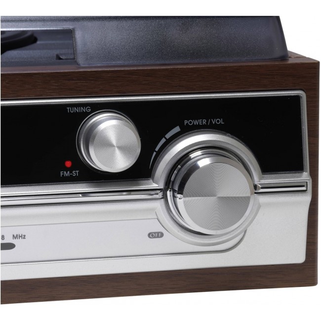 Denver VPR-190MK2 Retro Turntable with Radio and Built-in Speakers