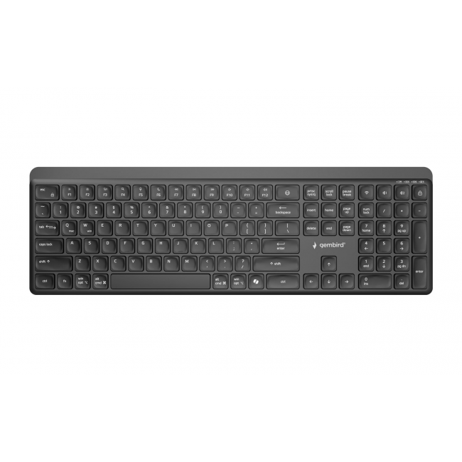 Gembird KB-WPS-03 Dual-mode pro-business slim wireless keyboard, 2.4G+BT, US layout
