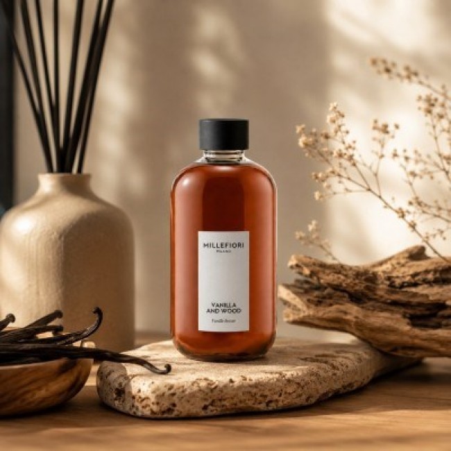 Reed Diffuser Refill 500 ml VANILLA & WOOD MILLEFIORI