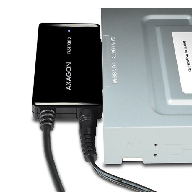 AXAGON ADSA-FP3 FASTPort3 Adapter, USB3.0, HDD/SSD/ODD, SATA 6G - Power Adapter AXAGON ADSA-FP3 FASTPort3 Adapter, USB3.0, HDD/SSD/ODD, SATA 6G - Power Adapter