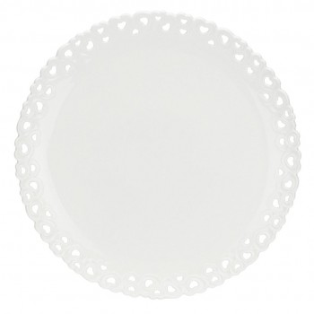 Embellished Valentino cake plate - White, 34 cm