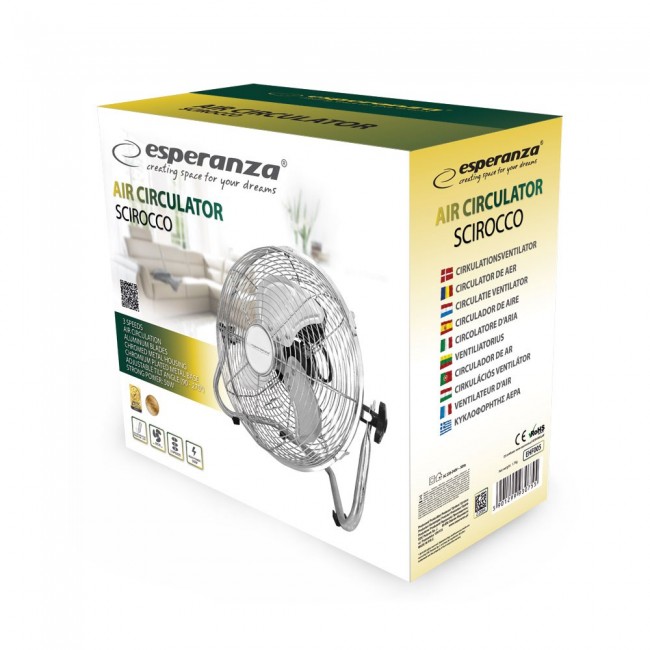 Esperanza EHF005 Scirocco Circulating Fan 12'', chrom