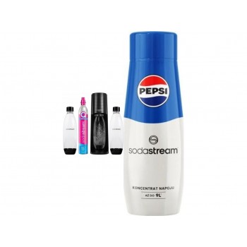 Saturator Sodastream Terra + 2 butelki + gaz Czarny + syrop Pepsi