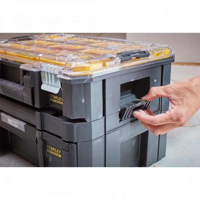 Stanley FMST82967-1 small parts/tool box Metal, Polycarbonate (PC) Black, Transparent, Yellow