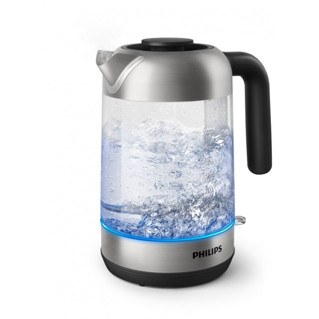 Philips 5000 series HD9339/80 electric kettle 1.7 L 2200 W Black, Stainless steel, Transparent