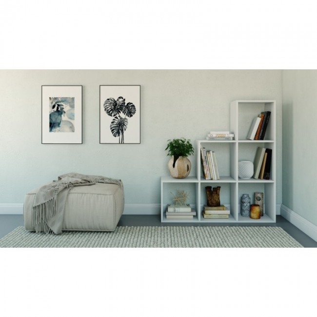 Topeshop STEP BIEL 3X3 living room bookcase