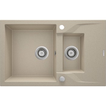 1.5-bowl granite sink with drainer